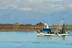 Un peschereccio e il faro di Lignano 